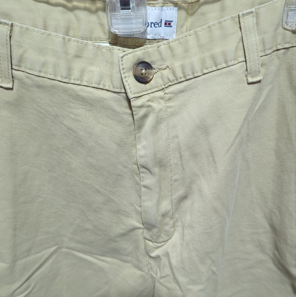 Saddlebred Men's Shorts Khaki Beige Chino Slash Pockets Size 34 EUC - Picture 6 of 14